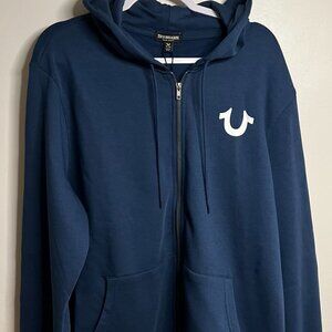 Religion BUDDHA ZIP HOODIE In Navy Blue Size XL